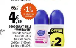 E.Leclerc MONSAVON Déodorant bille offre