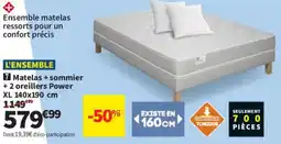 Conforama Matelas + sommier + 2 oreillers Power XL offre