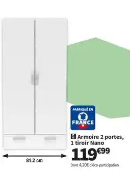 Conforama Armoire 2 portes, 1 tiroir Nano offre