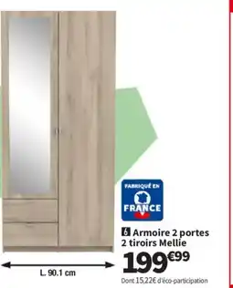 Conforama Armoire 2 portes 2 tiroirs Mellie offre