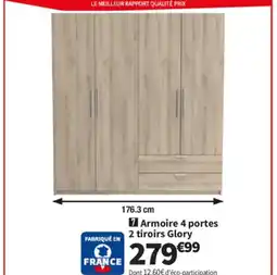 Conforama Armoire 4 portes 2 tiroirs Glory offre