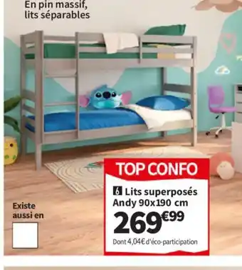 Conforama Lits superposés Andy offre