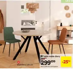 Conforama Table ronde Glory offre