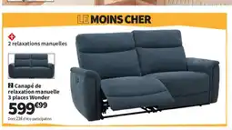 Conforama Canapé de relaxation manuelle 3 places Wonder offre