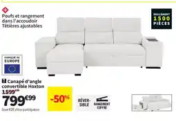 Conforama Canapé d'angle convertible Hoxton offre