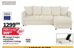 Conforama Canapé d'angle convertible méridienne Cottage offre