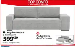 Conforama Canapé convertible 3 places Zack offre