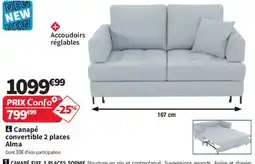 Conforama Canapé convertible 2 places Alma offre