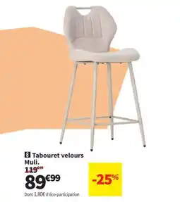 Conforama Tabouret velours Muli offre