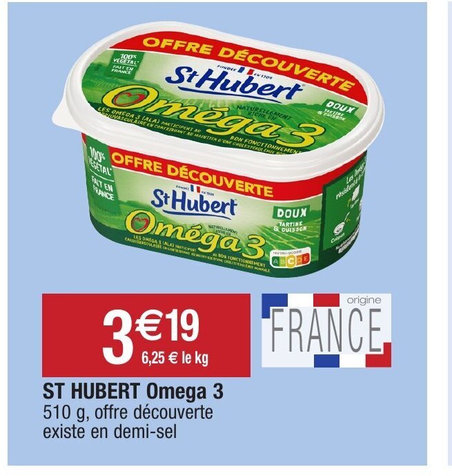 Promo St Hubert Omega 3 chez Migros