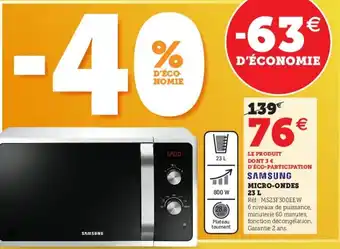 Super U Micro-ondes 23 L offre