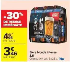 Carrefour Market 8.6 - bière blonde intense offre