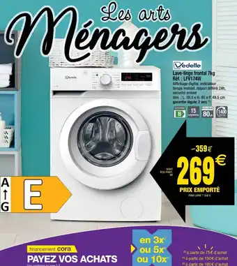 Cora x Carrefour Lave-linge frontal 7kg Réf. : LFV174W offre