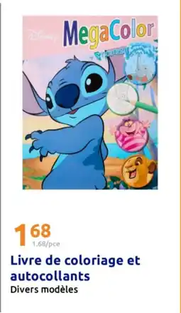 Action Livre de coloriage et autocollants offre