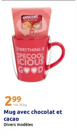 Action Mug avec chocolat et cacao offre