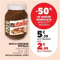 Super U Pate a tartiner nutella offre