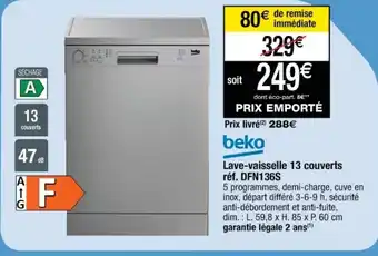 Cora x Carrefour Lave-vaisselle 13 couverts réf. DFN136S offre