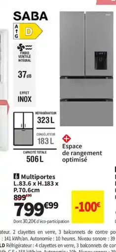 Conforama SABA Multiportes offre