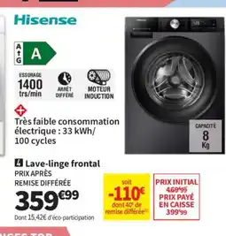 Conforama HISENSE lave-linge frontal offre