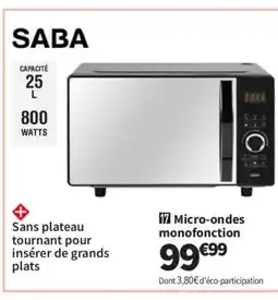 Conforama SABA Micro-ondes monofonction offre