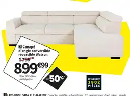 Conforama Canapé d'angle convertible réversible Watson offre