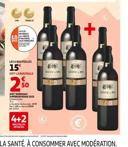 Auchan Aop bordeaux bouteilles offertes offre