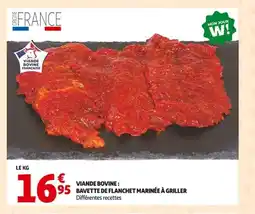 Auchan Viande bovine: bavette de flanchet marinée à griller offre