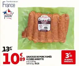 Auchan AMIOTTE Saucisse de porc fumée a cuire offre