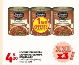 Auchan RAYNAL ROQUELAURE Lentilles cuisinées à l'auvergnate offre