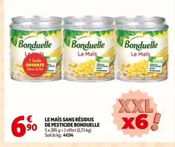 Auchan BONDUELLE Le mais sans résidus de pesticide offre