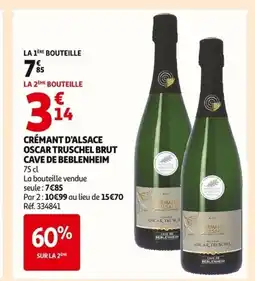 Auchan CAVE DE BEBLENHEIM Crémant d'alsace oscar truschel brut offre