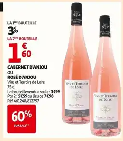 Auchan VINS ET TERROIRS DE LOIRE Cabernet d'anjou offre