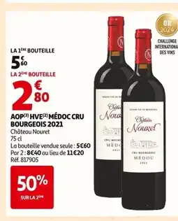 Auchan CHÂTEAU NOURET Aop hve médoc cru bourgeois 2021 offre