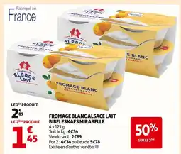 Auchan Alsace lait fromage blanc bibeleskaes mirabelle offre