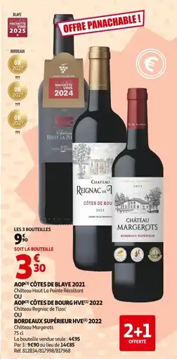 Auchan CHÂTEAU HAUT LA POINTE RÉCOLTANT Aop côtes de blaye 2021 offre