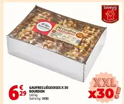 Auchan Bourdon gaufres liégeoises x 30 offre