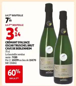 Auchan Cave de beblenheim crémant d'alsace oscar truschel brut offre