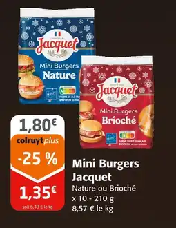 Colruyt Jacquet mini burgers offre