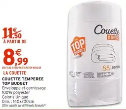 Intermarché Top budget couette tempérée offre
