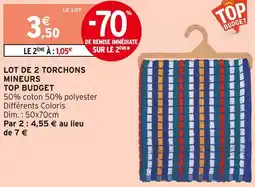 Intermarché Top budget lot de 2 torchons mineurs offre