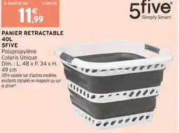 Intermarché 5 five panier retractable 40 l offre