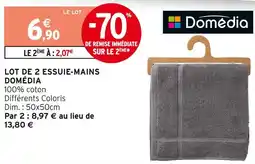 Intermarché Domédia lot de 2 essuie-mains offre