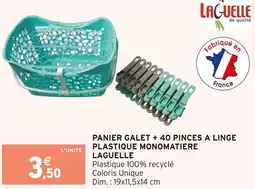 Intermarché Laguelle panier galet + 40 pinces à linge plastique monomatière offre