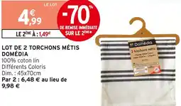 Intermarché Domédia lot de 2 torchons métis offre