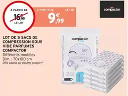 Intermarché Compactor lot de 5 sacs de compression sous vide parfumés offre