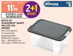 Intermarché Mhome boîte de rangement smart roller 44l offre