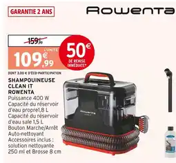 Intermarché Rowenta shampouineuse clean it offre