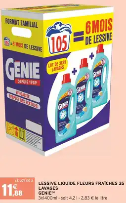 Intermarché Genie lessive liquide fleurs fraîches 35 lavages offre