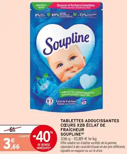 Intermarché Soupline tablettes adoucissantes cœurs x28 éclat de fraîcheur offre