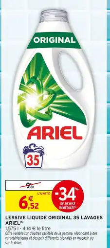 Intermarché Ariel lessive liquide original 35 lavages (b) offre
